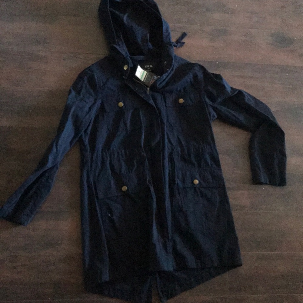 Navy long lightweight trench coat NWT size small